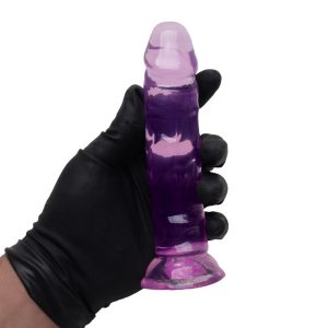 Consolador translucido con ventosa de 14,8x3 cm