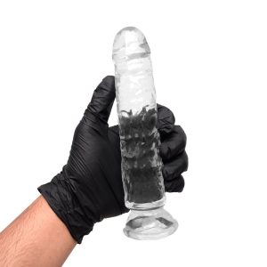 Consolador translucido con ventosa de 21x3,9cm