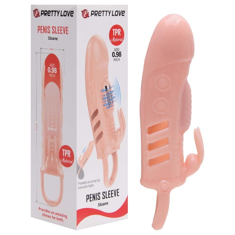 Capa Peneana con vibrador estimulador de clitoris de 15x4cm