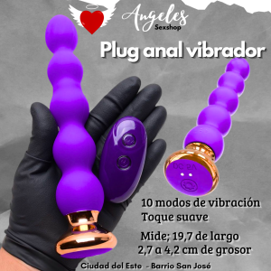 Plug anal vibrador escalonado, con control inalambrico