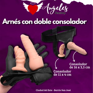 Dildo doble con Cinto arnes de 16x3,5cm y 11x4cm