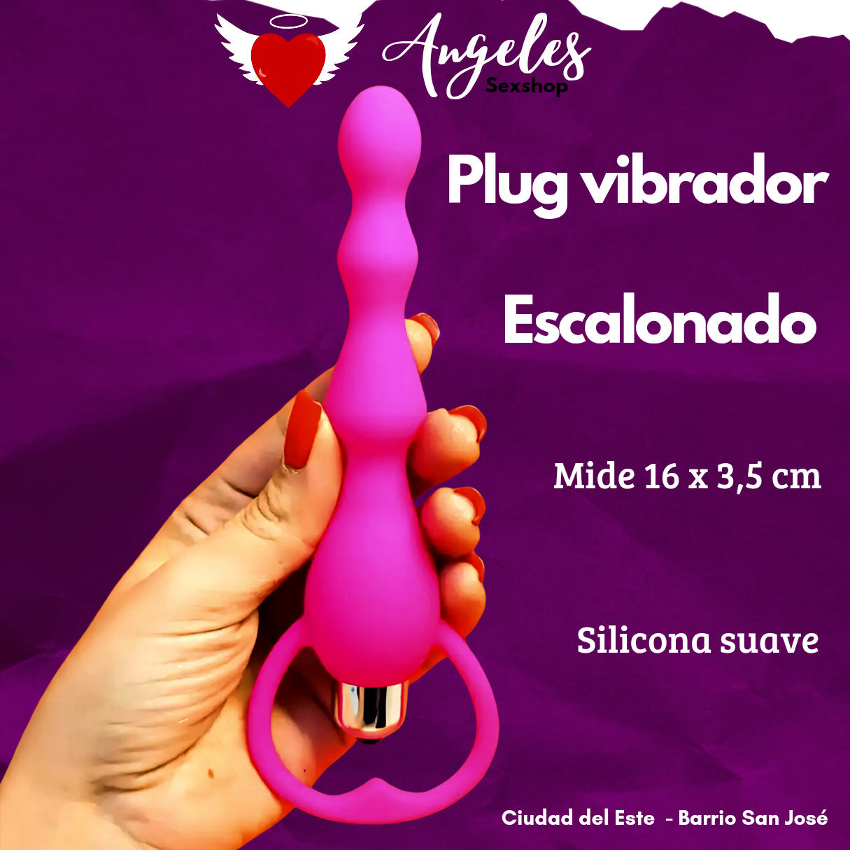 Plug anal vibrador escalonado de 16x3,5cm