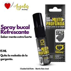 Spray bucal refrescante, garganta profunda de 15ml menta extrafuerte