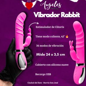 Vibrador Rabbit con modo caliente (42°) y 36 modos de vibración