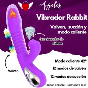 Vibrador rabbit, vaivén, succión y modo caliente
