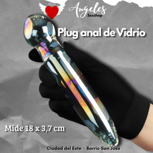 Plug anal de vidrio de 18,4x3,7cm