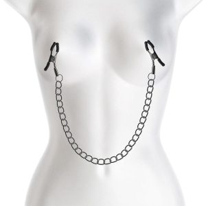 Pinzas Sado para pezones con cadena de metal de 25cm