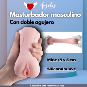 Masturbador Masculino en CyberSkin doble agujero de 18x5cm