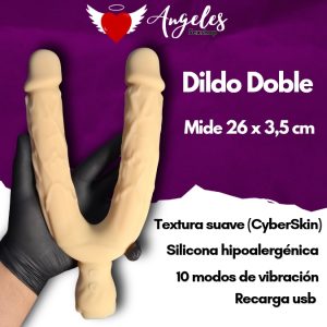 Vibador de parejas doble punta de 26x3,6cm Realista