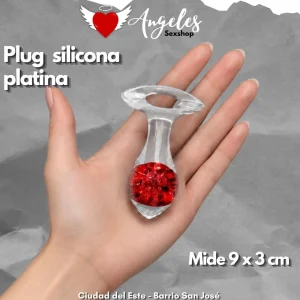 Plug anal silicona platina pequeño de 9x3cm
